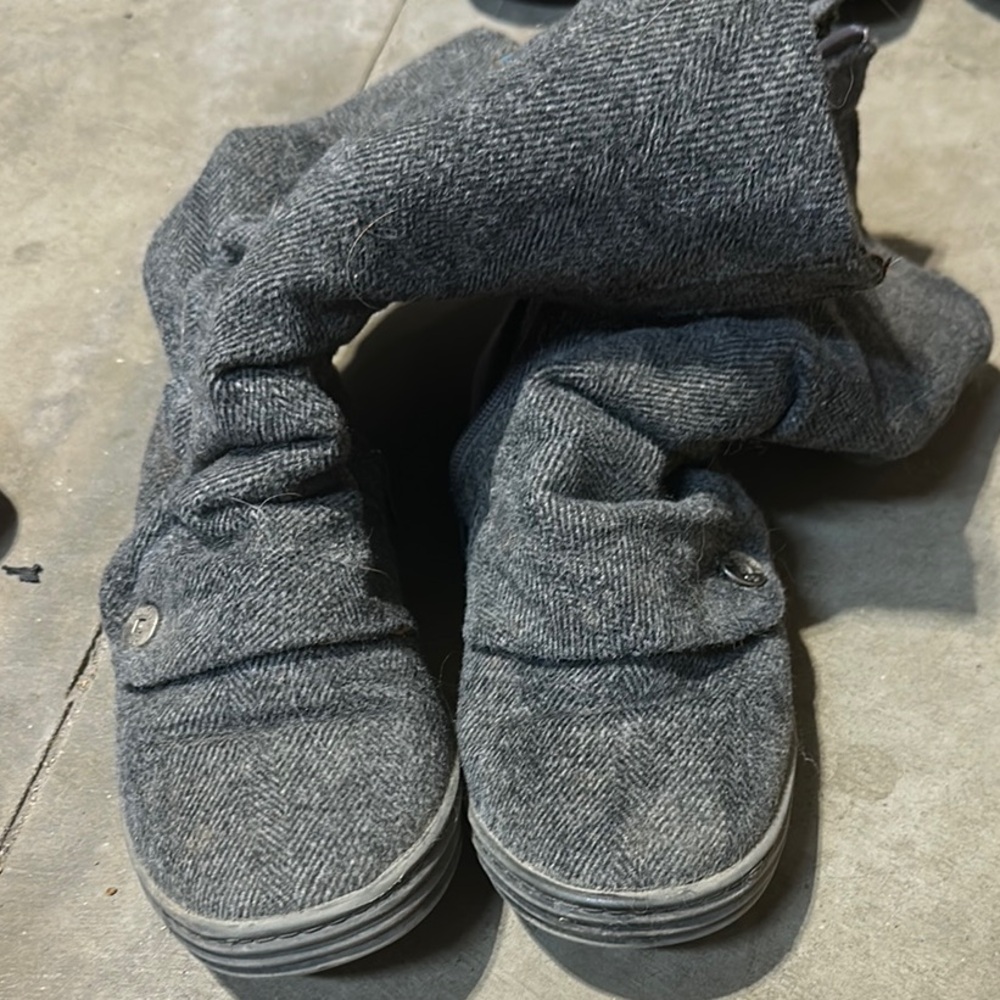 Blowfish Malibu Gray Ankle Booties Wool-Like Comfort